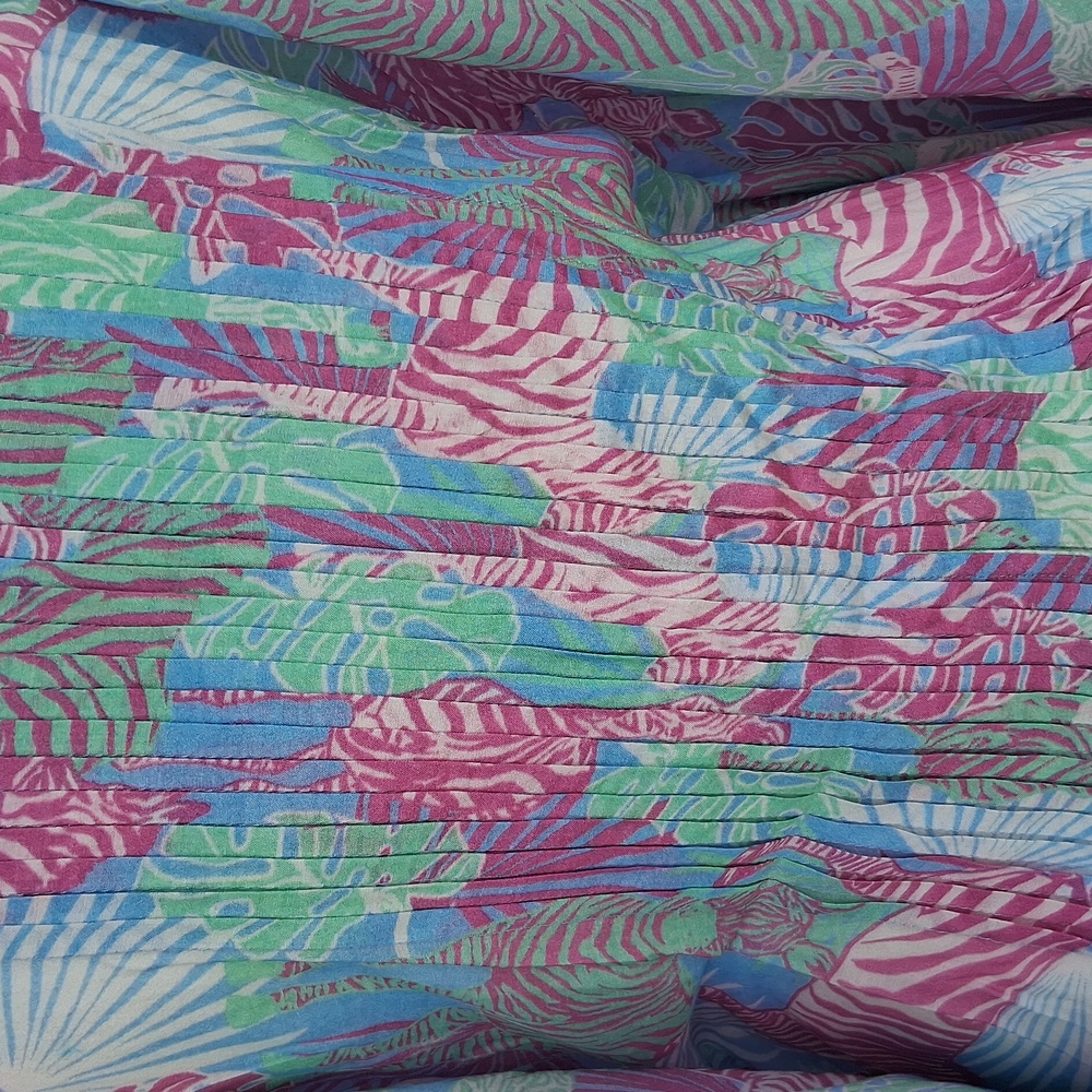 Taj By Sabrina Crippa Tropical Zebra Caftan S Green Purple - Picture 3 of 16
